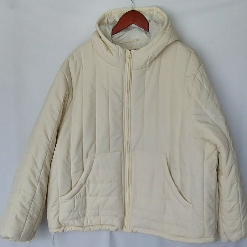 A.NEWDAY Cream Puffer Jacket